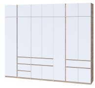 Шкаф с антресолью "Брайт" 3021х520х2400 h . Дуб сонома / Белый (Телескопические направляющие) Шкаф с антресолью "Брайт" 3021х520х2400 h . Дуб сонома / Белый (Телескопические направляющие)