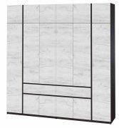 Шкаф с антресолью "Брайт" 2442х520х2400 h . Венге магия / Дуб крафт белый (левосторонний) Шкаф с антресолью "Брайт" 2442х520х2400 h . Венге магия / Дуб крафт белый (левосторонний)