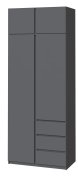 Шкаф с антресолью "Брайт" 1000х520х2400 h . Антрацит (Телескопичские направляющие) Шкаф с антресолью "Брайт" 1000х520х2400 h . Антрацит (Телескопичские направляющие)