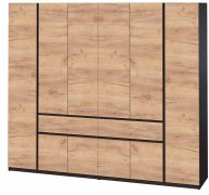 Шкаф "Брайт" 2442х520х2000 h . Венге магия / Дуб крафт золотой (Телес. направ. левостороний)