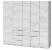 Шкаф "Брайт" 2221х520х2000 h . Дуб крафт белый (Телескопические направляющие, левостороний) Шкаф "Брайт" 2221х520х2000 h . Дуб крафт белый (Телескопические направляющие, левостороний)