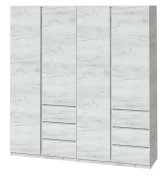 Шкаф "Брайт" 2000х520х2000 h . Дуб крафт белый (Телескопические направляющие) Шкаф "Брайт" 2000х520х2000 h . Дуб крафт белый (Телескопические направляющие)