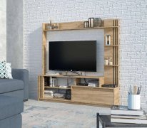 Горка в гостиную "Брайт" 1700х325х1700 h . Дуб крафт золотой (левосторонняя)