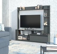 Горка в гостиную "Брайт" 1700х325х1700 h . Антрацит (левосторонняя)