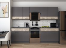 Кухня Лея 2.6 м Графит/Клондайк ДСП 260х60х250