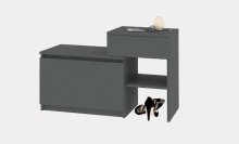Тумба для обуви "Брайт" с ящиком 900х376х590 h . Антрацит (правосторонняя)