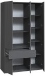 Шафа з полицями для документів "Брайт" 1221х520х2000 h . Антрацит (правосторонній)