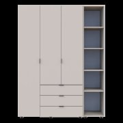 Распашной шкаф для одежды Гелар с Этажеркою Кашемир 3 ДСП 154.4х49.5х203.4