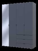 Шкаф для одежды Гелар Графит 3ДСП/Дзеркало 155х49.5х203.4