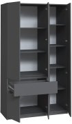Шкаф с полками для документов "Брайт" 1221х520х2000 h . Антрацит (правосторонний) Шкаф с полками для документов "Брайт" 1221х520х2000 h . Антрацит (правосторонний)