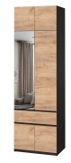 Шкаф с антресолью и зеркалом "Брайт" 800х520х2400 h . Венге магия / Дуб крафт золотой Шкаф с антресолью и зеркалом "Брайт" 800х520х2400 h . Венге магия / Дуб крафт золотой