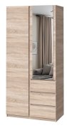 Шкаф с зеркалом "Брайт" 1000х520х2000 h . Дуб сонома (Телескопические направляющие) Шкаф с зеркалом "Брайт" 1000х520х2000 h . Дуб сонома (Телескопические направляющие)