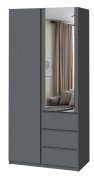Шкаф с зеркалом "Брайт" 1000х520х2000 h . Антрацит (Телескопичиские направляющие) Шкаф с зеркалом "Брайт" 1000х520х2000 h . Антрацит (Телескопичиские направляющие)