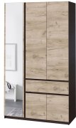 Шкаф с зеркалом "Брайт" 1221х520х2000 h . Венге магия / Дуб крафт серый (левосторонний) Шкаф с зеркалом "Брайт" 1221х520х2000 h . Венге магия / Дуб крафт серый (левосторонний)