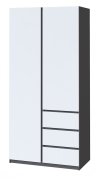 Шкаф "Брайт" 1000х520х2000 h . Антрацит / фасад БЕЛЫЙ (Телескопические направляющие) Шкаф "Брайт" 1000х520х2000 h . Антрацит / фасад БЕЛЫЙ (Телескопические направляющие)