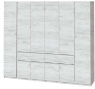 Шкаф "Брайт" 2442х520х2000 h . Дуб крафт белый (Телескопические направляющие, левостороний)