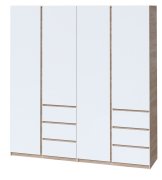 Шкаф "Брайт" 2000х520х2000 h . Дуб сонома / Белый (Телескопические направляющие) Шкаф "Брайт" 2000х520х2000 h . Дуб сонома / Белый (Телескопические направляющие)