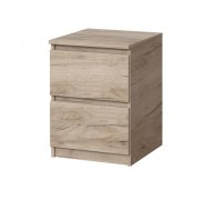 Тумба прикроватная "Брайт" с 2 ящиками 400х376х511 h . Дуб крафт серый