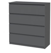 Комод "Брайт" 900х376х950 h . Антрацит (телескопические направляющие)