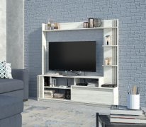 Горка в гостиную "Брайт" 1700х325х1700 h . Дуб крафт белый (левосторонняя)