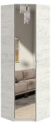 Угловой распашной шкаф с зеркалом для одежды "Тетрис" 620х620х2000 h Мастер Форм . Дуб крафт белый Угловой распашной шкаф с зеркалом для одежды "Тетрис" 620х620х2000 h Мастер Форм . Дуб крафт белый