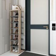 Полочка для обуви Паоло Дуб Сонома/Графит 38.4х38.4х153.4 Полочка для обуви Паоло Дуб Сонома/Графит 38.4х38.4х153.4