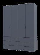 Распашной шкаф для одежды Гелар комплект Графит 2+2 ДСП 155х49,5х203,4 Распашной шкаф для одежды Гелар комплект Графит 2+2 ДСП 155х49,5х203,4