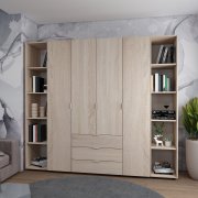 Комплект Гелар с 2 Этажерками Дуб сонома 4 ДСП 231.4х49.5х203.4 Комплект Гелар с 2 Этажерками Дуб сонома 4 ДСП 231.4х49.5х203.4