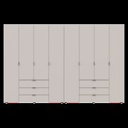 Распашной шкаф для одежды Гелар комплект Кашемир 4+4 ДСП 310х49.5х203.4 Распашной шкаф для одежды Гелар комплект Кашемир 4+4 ДСП 310х49.5х203.4