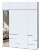 Шкаф с зеркалом "Брайт" 2000х520х2400 h . Нимфея альба (Телескопические направляющие) Шкаф с зеркалом "Брайт" 2000х520х2400 h . Нимфея альба (Телескопические направляющие)