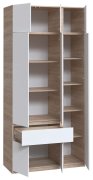 Шкаф с антресолью и полками "Брайт" 1221х520х2400 h . Дуб сонома / Белый (правосторонний) Шкаф с антресолью и полками "Брайт" 1221х520х2400 h . Дуб сонома / Белый (правосторонний)