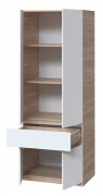 Шкаф с полками "Брайт" 800х520х2000 h . Дуб сонома / Белый (Телескопические направляющие) Шкаф с полками "Брайт" 800х520х2000 h . Дуб сонома / Белый (Телескопические направляющие)