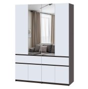Шкаф с зеркалом "Брайт" 1600 x 520х2000 h . Венге магия / белый