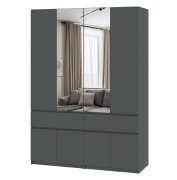 Шкаф с зеркалом "Брайт" 1600 x 520х2000 h . Антрацит