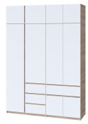 Шкаф с антресолью "Брайт" 1800х520х2400 h . Дуб сонома / Белый (Телескопические направляющие) Шкаф с антресолью "Брайт" 1800х520х2400 h . Дуб сонома / Белый (Телескопические направляющие)