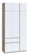 Шкаф с антресолью "Брайт" 1221х520х2400 h . Дуб сонома / Белый (правосторонний)