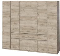 Шкаф "Брайт" 2442х520х2000 h . Дуб крафт серый (Телескопические направляющие, левостороний)