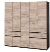 Шкаф "Брайт" 2021х520х2000 h . Венге магия / Дуб крафт серый (Телескопические направляющие)