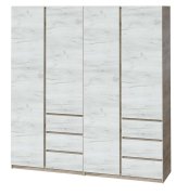 Шкаф "Брайт" 2000х520х2000 h . Дуб крафт серый / Дуб крафт белый (Телескопические направляющ.) Шкаф "Брайт" 2000х520х2000 h . Дуб крафт серый / Дуб крафт белый (Телескопические направляющ.)