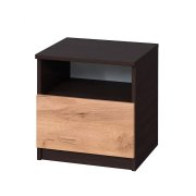 Тумба прикроватная "Брайт" с 1 ящиком 400х376х400 h . Венге магия / Дуб крафт золотой