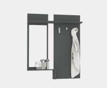 Вешалка с зеркалом "Брайт" 900х140х1110 h Антрацит (левосторонняя) Вешалка с зеркалом "Брайт" 900х140х1110 h Антрацит (левосторонняя)