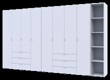 Комплект Гелар с Этажеркой Белый 4+4 ДСП 348.2х49.5х203.4 Комплект Гелар с Этажеркой Белый 4+4 ДСП 348.2х49.5х203.4