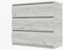 Комод "Брайт" 800х376х730 h . Дуб крафт белый (телескопические направляющие)