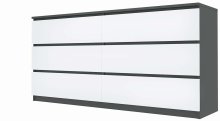 Комод "Брайт" 1500х376х730 h . Антрацит / Белый (телескопические направляющие)