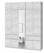 Шкаф с антресолью и зеркалом "Брайт" 2021х520х2400 h . Дуб крафт белый Шкаф с антресолью и зеркалом "Брайт" 2021х520х2400 h . Дуб крафт белый