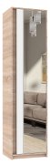 Шкаф с зеркалом "Брайт" 520х376х2000 h . Дуб сонома / Белый