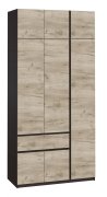 Шкаф с антресолью "Брайт" 1221х520х2400 h . Венге магия / Дуб крафт серый (правосторонний)