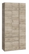 Шкаф с антресолью "Брайт" 1221х520х2400 h . Дуб крафт серый (правосторонний)