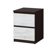 Тумба прикроватная "Брайт" с 2 ящиками 400х376х511 h . Венге магия / Дуб крафт белый