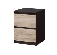 Тумба прикроватная "Брайт" с 2 ящиками 400х376х511 h . Венге магия / Дуб крафт серый